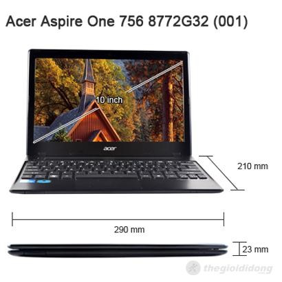 Kích thước Acer Aspire One 756 Kích thước Acer Aspire One 756