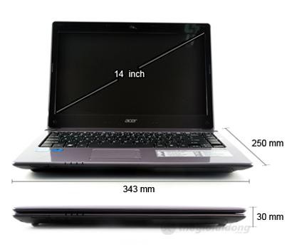 Kích thước của Acer Aspire 4752G 2372G50Mncc