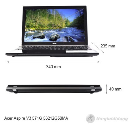 Kích thước Acer Aspire V3 571G 