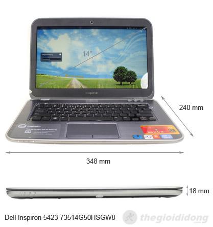 Kích thước của Dell Inspiron 5423 73514G50HSGW8 Kích thước của Dell Inspiron 5423 73514G50HSGW8