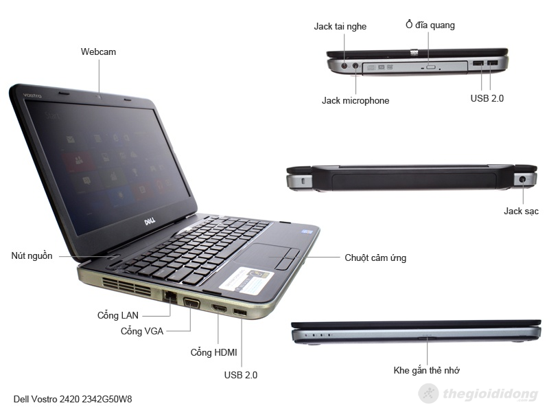 Dell Vostro 2420 2342G50W8 mô tả chức năng