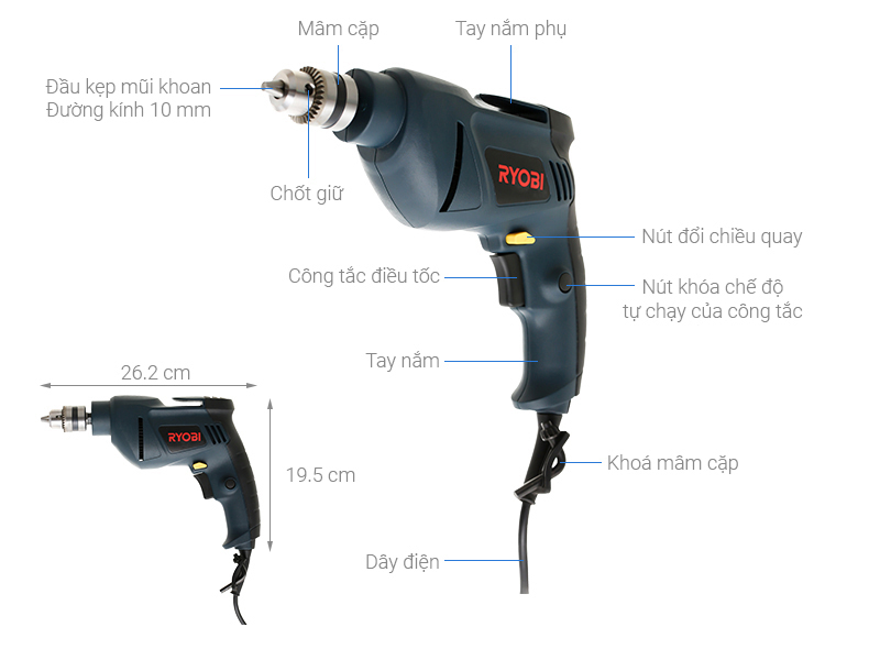 Máy khoan điện Ryobi D-110VR 500W