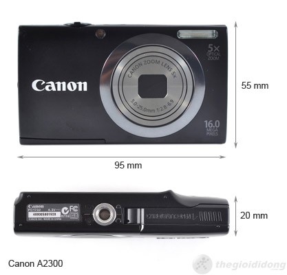 Kích thước của Canon PowerShot A2300