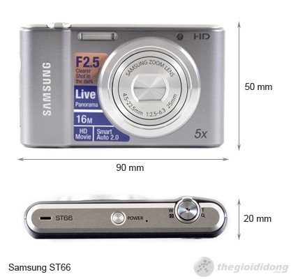 Kích thước của Samsung ST66