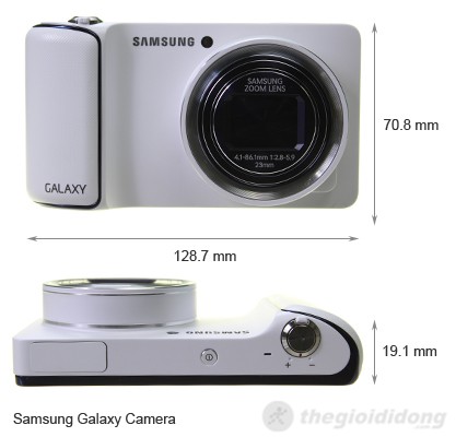 Kích thước của Samsung Galaxy Camera