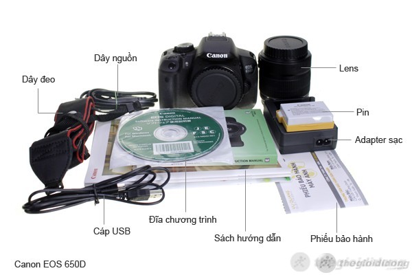 Bộ bán hàng chuẩn của Canon EOS 650D