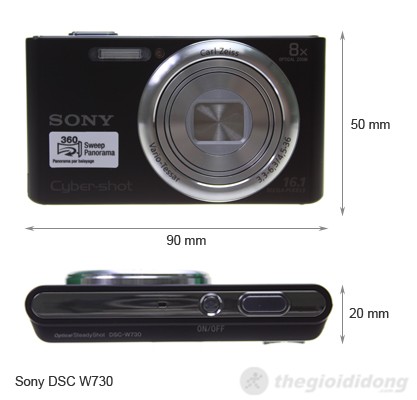 Sony DSC W730 kích thước