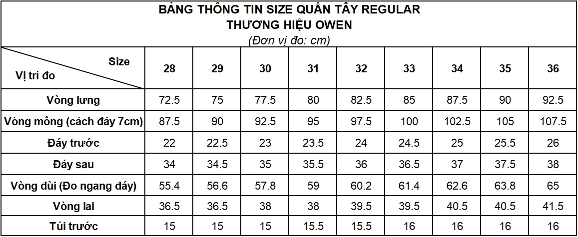 Hướng dẫn chọn size
