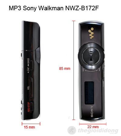Kích thước của Sony NWZ-B172F