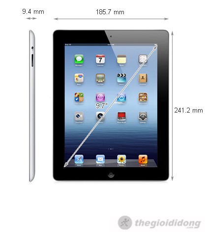 Ảnh kích thước iPad 3 Wifi 16GB