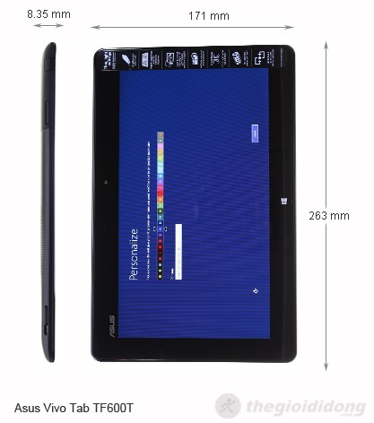 Kích thước của Asus Vivo Tab TF600T