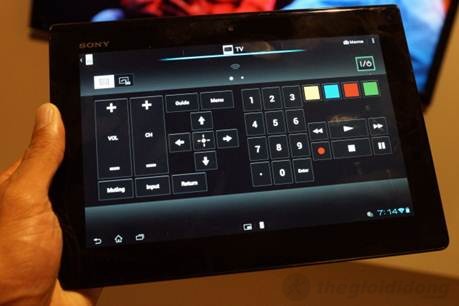 Xperia Tablet S với giao diện tính năng điều khiển từ xa