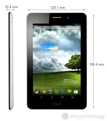 Kích thước của Asus Fonepad Kích thước của Asus Fonepad