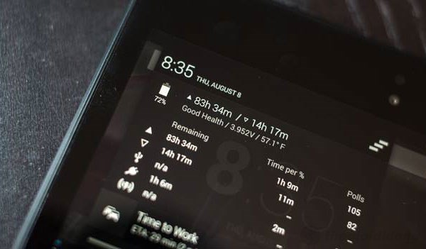Thời lượng pin không thể tốt hơn của Nexus 7