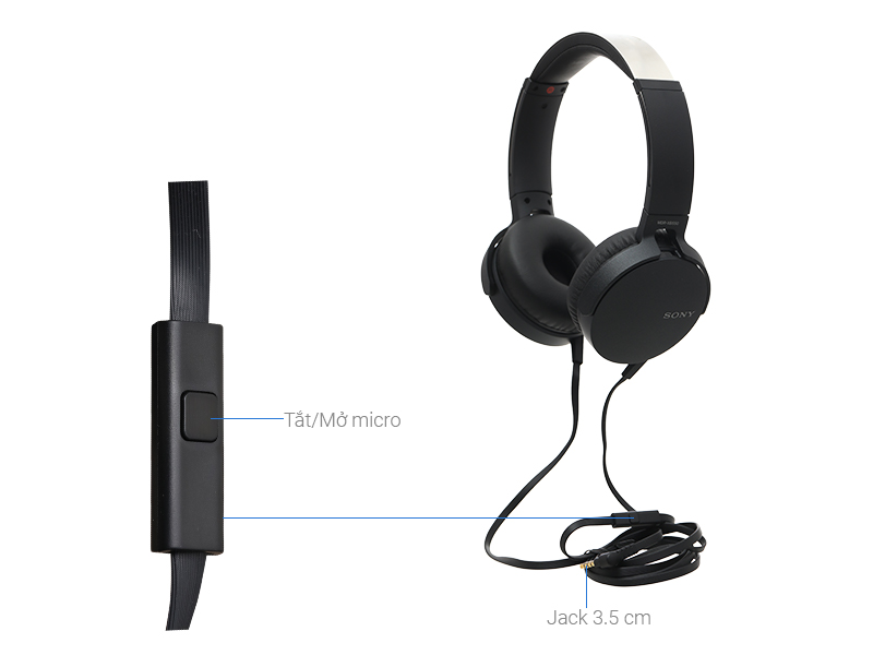 Tai nghe chụp tai Sony Extra Bass MDR-XB550AP