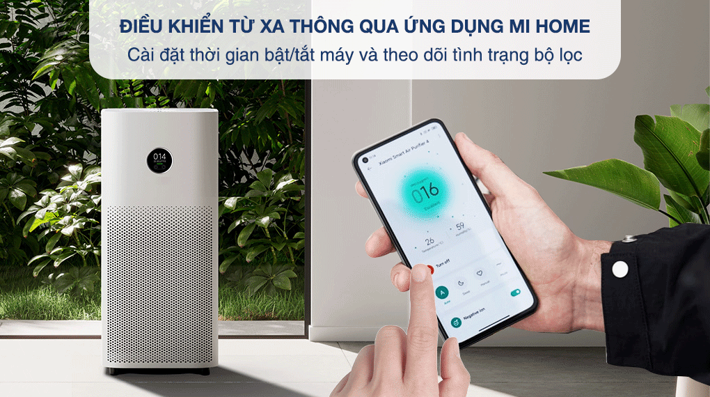 Máy lọc không khí Xiaomi Smart Air Purifier 4 - Điều khiển qua ứng dụng Mi Home