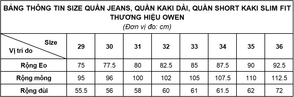 Hướng dẫn chọn size