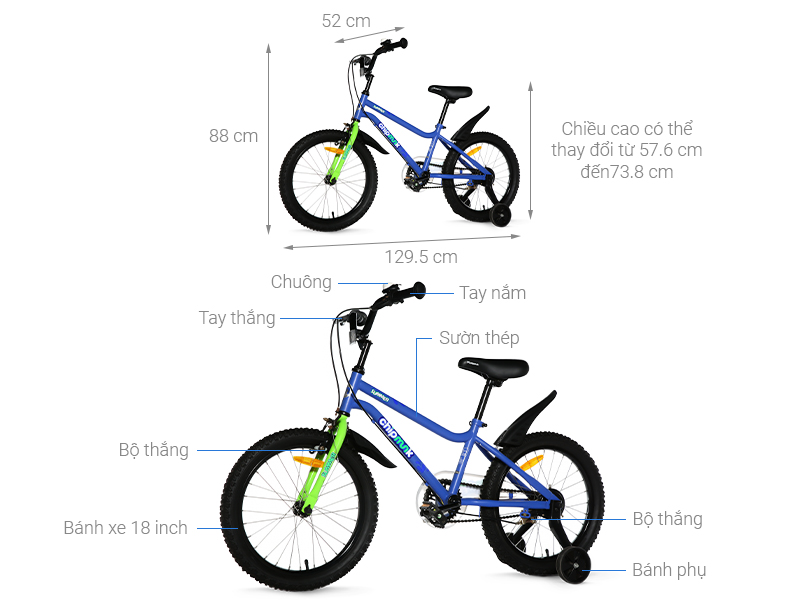 Xe Đạp Trẻ Em Chipmunk CM18-1 18 inch