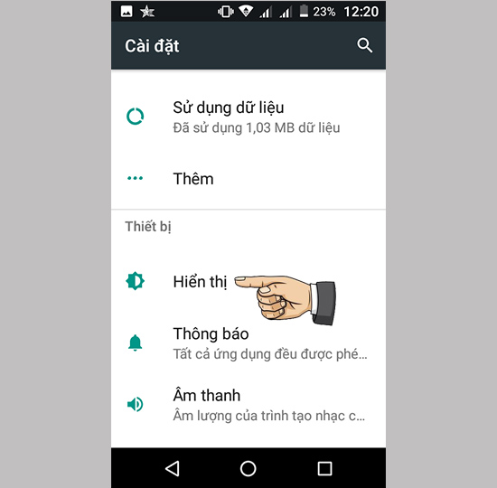 chọn Hiển thị