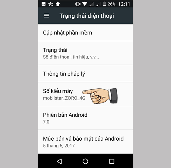 Bước 2: Chọn Số kiểu để xem đời máy.
