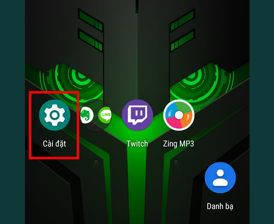 Bước 1: Vào Cài đặt.