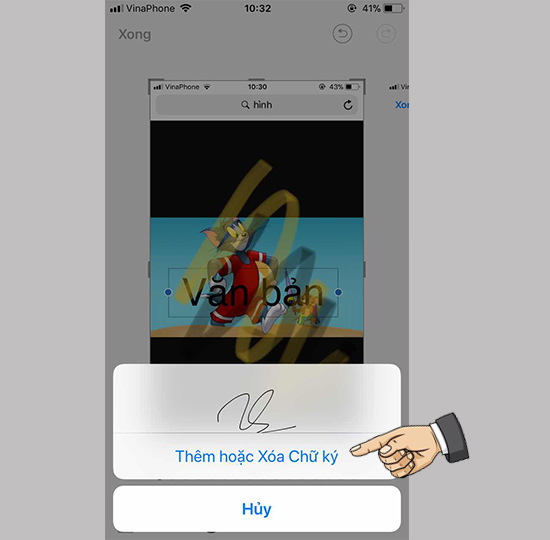 Thêm hoặc xóa chữ ký
