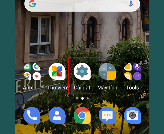 Bước 1: Vào Cài đặt.