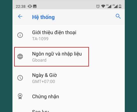 Bước 3: Chọn Ngôn ngữ và nhập liệu.