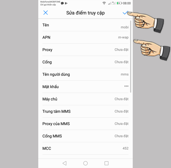 Bước 4: Nhập thông số điểm truy cập và xong.