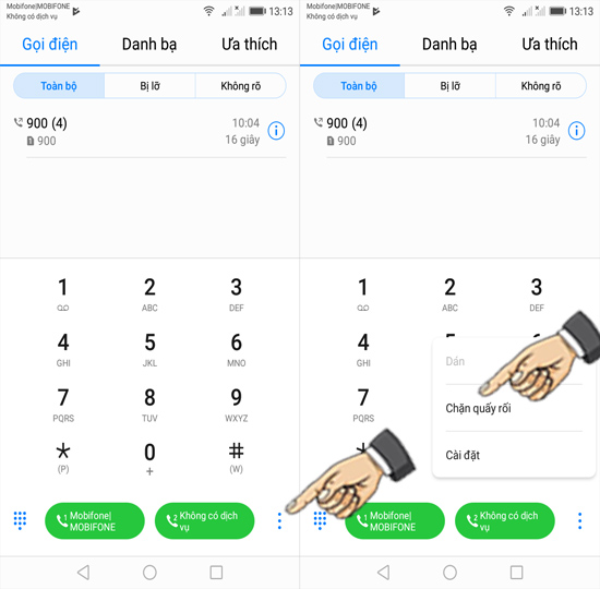 Bước 2: Chọn ...và Chặn quấy rối