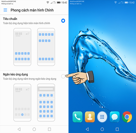Bước 3: Chọn phong cách ngăn kéo.