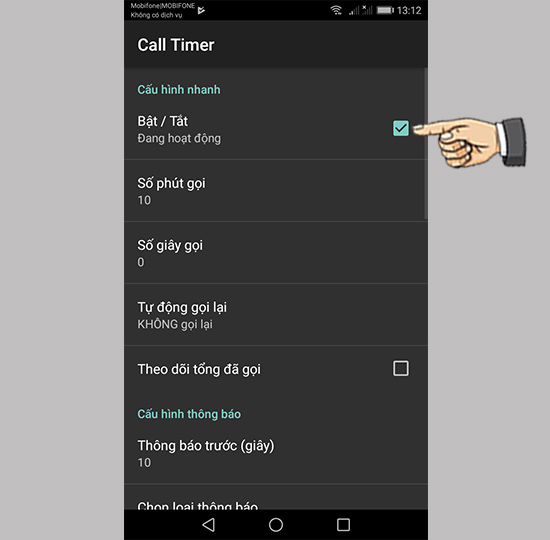 Bước 2: Bật/ tắt tính năng.