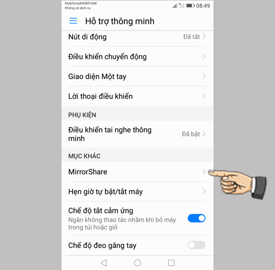 Bước 2: Chọn Mirror Share