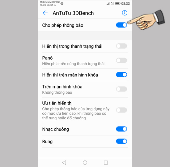 Bước 4: Chọn kiểu thông báo.