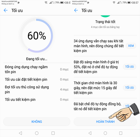 Bước 3: Tiến hành tối ưu và hoàn thành.