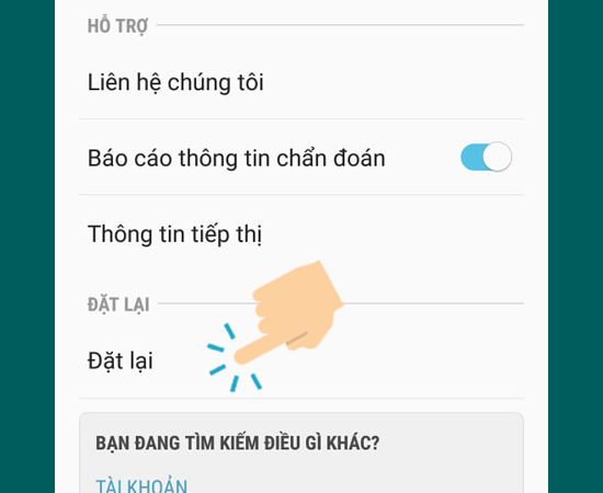 Vào Đặt lại