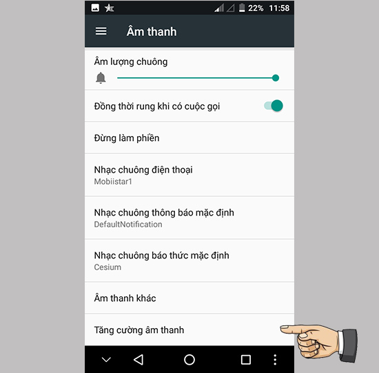 Bước 2: Chọn Tăng cường âm thanh