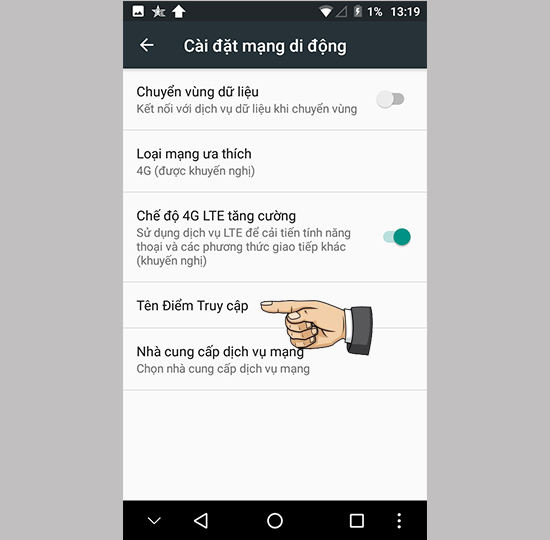 Bước 4: Chọn Tên điểm truy cập