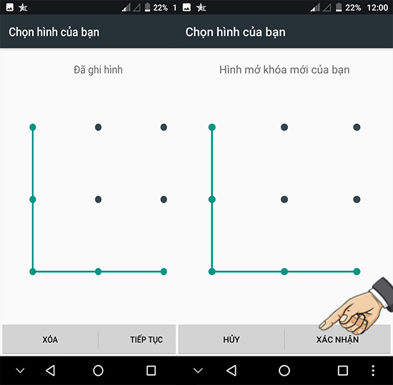 Thiết lập mật khẩu dự phòng.