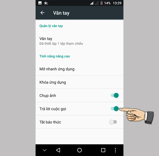 Bước 3: Bật Trả lời cuộc gọi