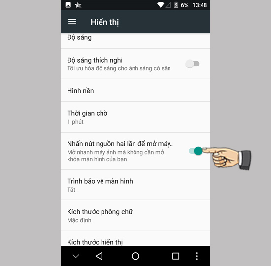 Bước 2: Bật Nhấn nút nguồn hai lần mở máy ảnh