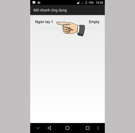 Bước 4: Chọn Ngón tay