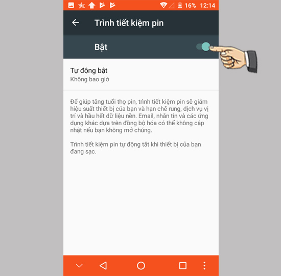 Bước 3: Bật tiết kiệm pin.