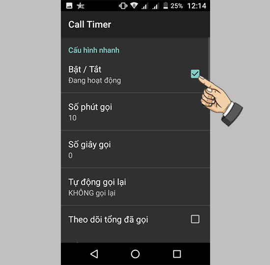 Bước 2: Bật/ tắt tính năng.