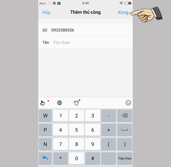 Bước 4: Chặn từ danh bạ, nhật kí, thủ công.