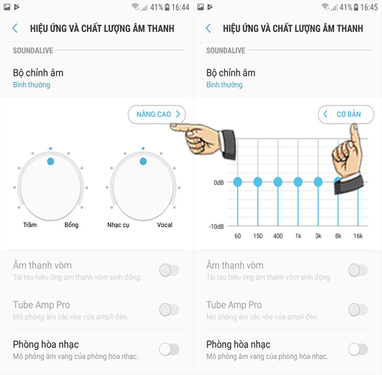 Bước 4: Chọn Nâng cao để hiệu chỉnh âm thanh.