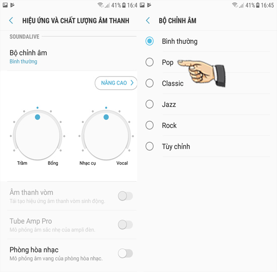 Bước 3: Chọn bộ chỉnh âm.