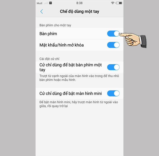 Bước 2: Bật tính năng.