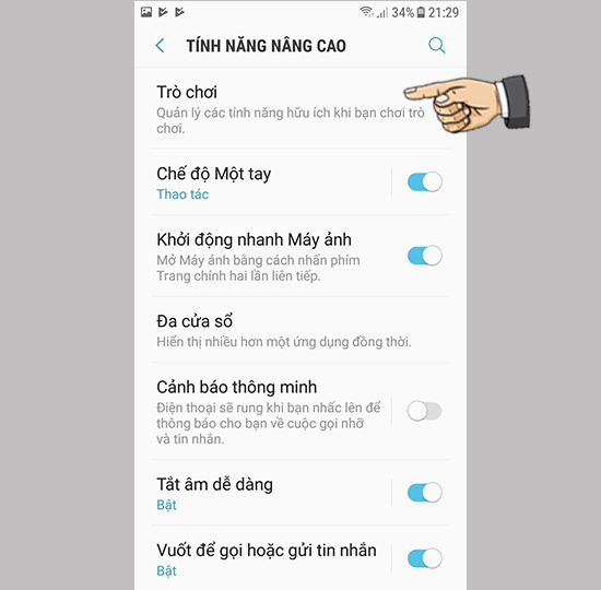 Bước 2: Chọn Trò chơi