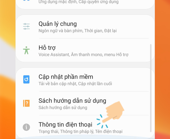 Bước 2: Tiếp theo bạn hãy chọn Thông tin điện thoại.